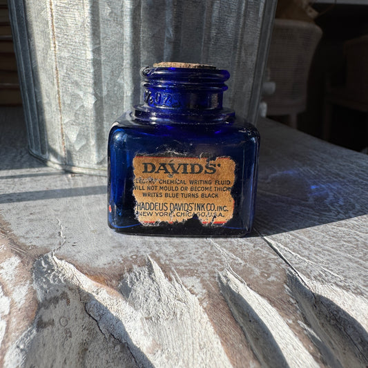 Davids' Blue Ink Bottle w/ Label